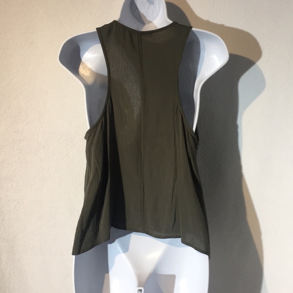 Olive green cross front tank top - Picture 5 of 7